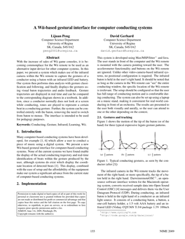 A Wii-Based Gestural Interface for Computer Conducting Systems