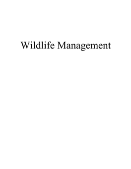 Wildlife Management