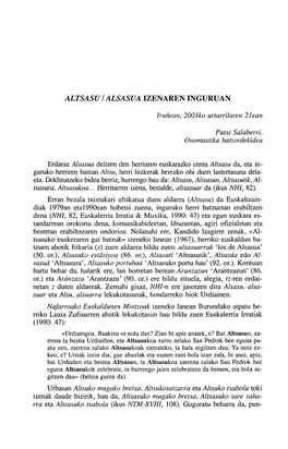 Altsasu/Alsasuaizenareninguruan