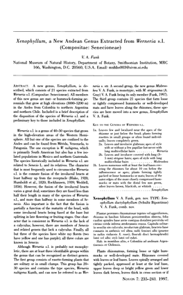 Xenophyllum, a New Andean Genus Extracted from Werneria Sl