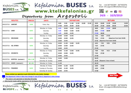 Departures from Argostoli