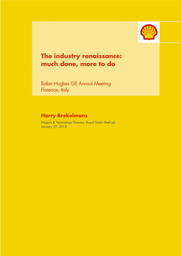 The Industry Renaissance: Much Done, More to Do