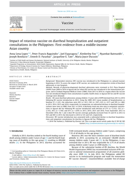 Impact of Rotavirus Vaccine on Diarrheal Hospitalization And