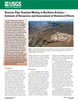 Breccia-Pipe Uranium Mining in Northern Arizona—Estimate of Resources and Assessment of Historical Effects