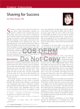 Shaving for Success Zoe Diana Draelos, MD