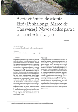 A Arte Atlântica De Monte Eiró (Penhalonga, Marco De Canaveses). Novos Dados Para a Sua Contextualização