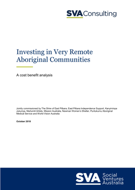 Investing in Very Remote Aboriginal Communities