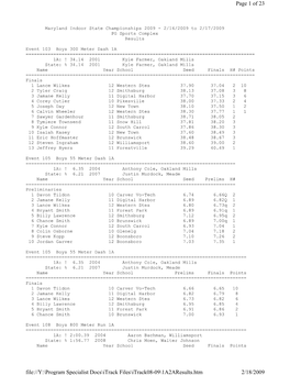 Class 1A and Class 2A Results