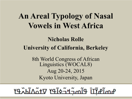 An Areal Typology of Nasal Vowels in West Africa