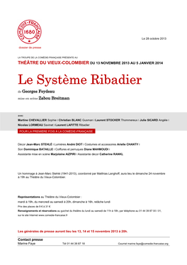 Le Système Ribadier De Georges Feydeau Mise En Scène Zabou Breitman