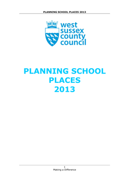 Planning School Places 2013