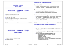 Relational Database Design Relational Database Design