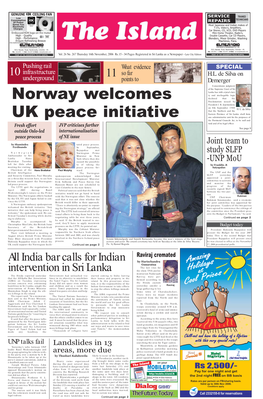 Norway Welcomes UK Peace Initiative