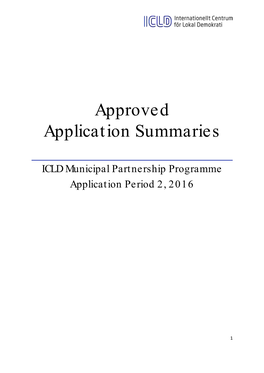 Approved Application Summaries