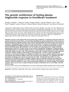 The Genetic Architecture of Fasting Plasma Triglyceride Response to Fenofibrate Treatment
