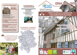 Opah 2010 - 2013 Pour Tout Renseignement Les Permanences