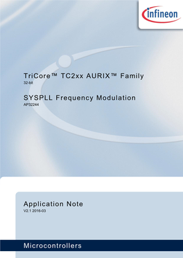 SYSPLL Frequency Modulation for Tricore AURIX Family Devices