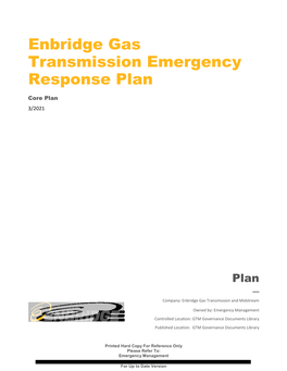 Alberta Mainline Operating Area Emergency Response Plan