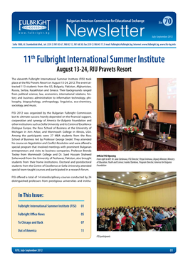 Fulbright Newsletter No. 70 July