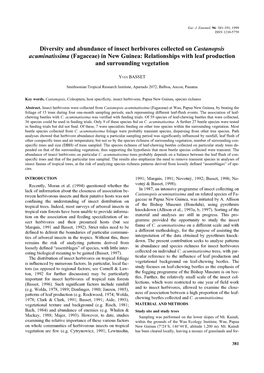 Diversity and Abundance of Insect Herbivores Collected On