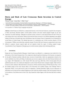 Dawn and Dusk of Late Cretaceous Basin Inversion in Central Europe