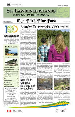 The Pitch Pine Post SPRING 2011 LANDING , O NTARIO Boardwalk Crew Wins CEO Award the General Works Crew at St