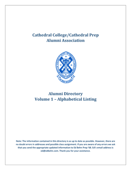 Cathedral College/Cathedral Prep Alumni Association Alumni