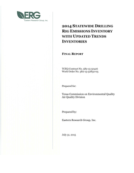 2014 Statewide Drilling Rig Emissions Inventory with Updated Trends Inventories