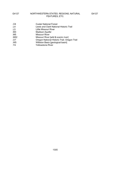 Class G Tables of Geographic Cutter Numbers: Maps -- by Region Or