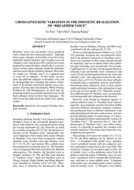 Cross-Linguistic Variation in the Phonetic Realization of Breathy Voice