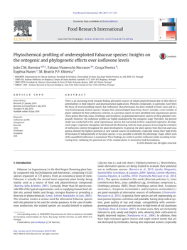 Phytochemical Profiling of Underexploited Fabaceae