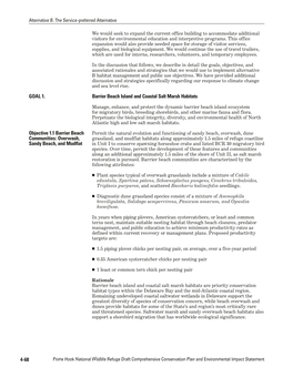 Overwash, Sandy Beach, and Dune Grassland Habitats by 2012, to Fine-Tune Protection Prescriptions