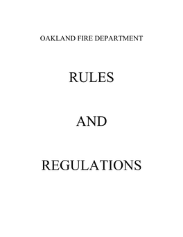 Rules and Regulations Effective January 1, 2015 Page I