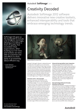 Softimage 2012 Creativity Decoded