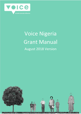 Voice Nigeria Grant Manual August 2018 Version