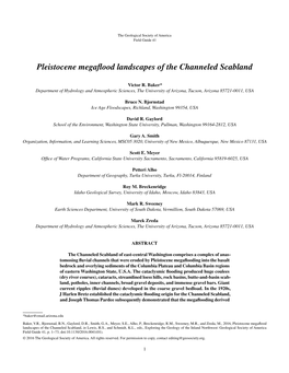 Pleistocene Megaflood Landscapes of the Channeled Scabland