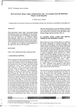 Karst Processes Along a Major Seismotectonic Zone : an Example from the Bohemian Massif, Czech Republic