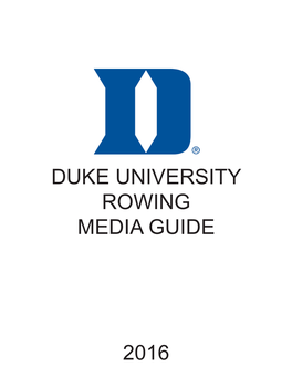 Duke University Rowing Media Guide 2016