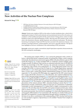 New Activities of the Nuclear Pore Complexes