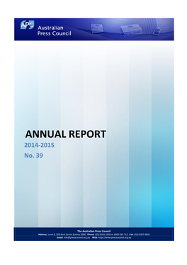 ANNUAL REPORT 2014-2015 No
