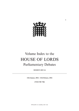 HOUSE of LORDS Parliamentary Debates