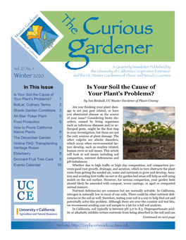 Winter 2020 Curious Gardener Newsletter