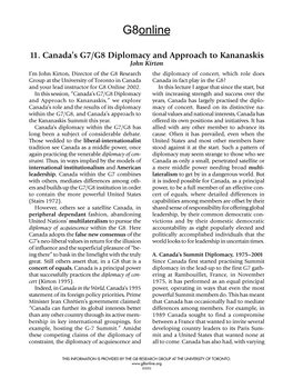 E11 Canada's G7/G8 Diplomacy and Approach to Kananaskis