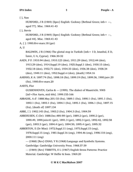 IPA Index 1 People - A