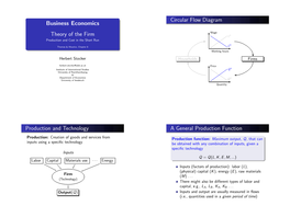 Theory of the Firm [-0.7Ex] Production and Cost in the Short