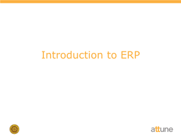Introduction to ERP What Is ERP