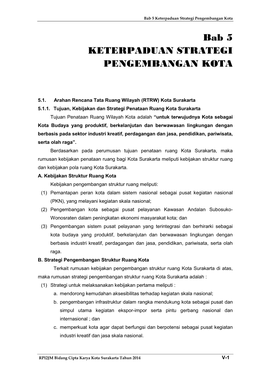 Bab 5 Keterpaduan Strategi Pengembangan Kota