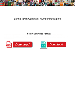 Bahria Town Complaint Number Rawalpindi