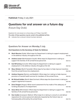 View Future Day Orals PDF File 0.11 MB