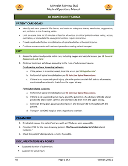 M Health Fairview EMS Medical Operations Manual